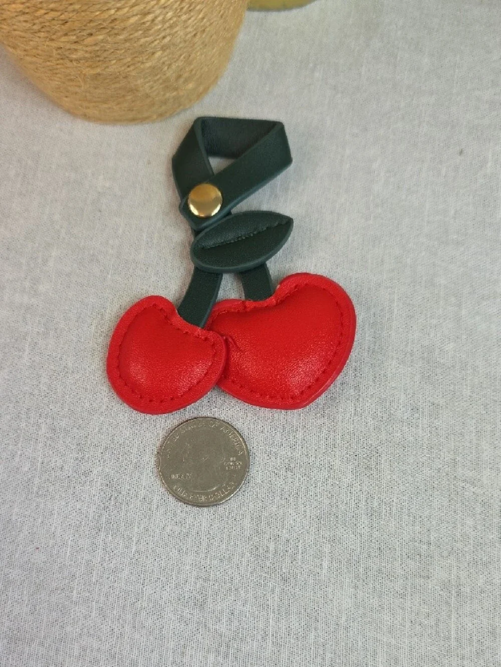 Red Cherry Heart 12 Count Bag Charms